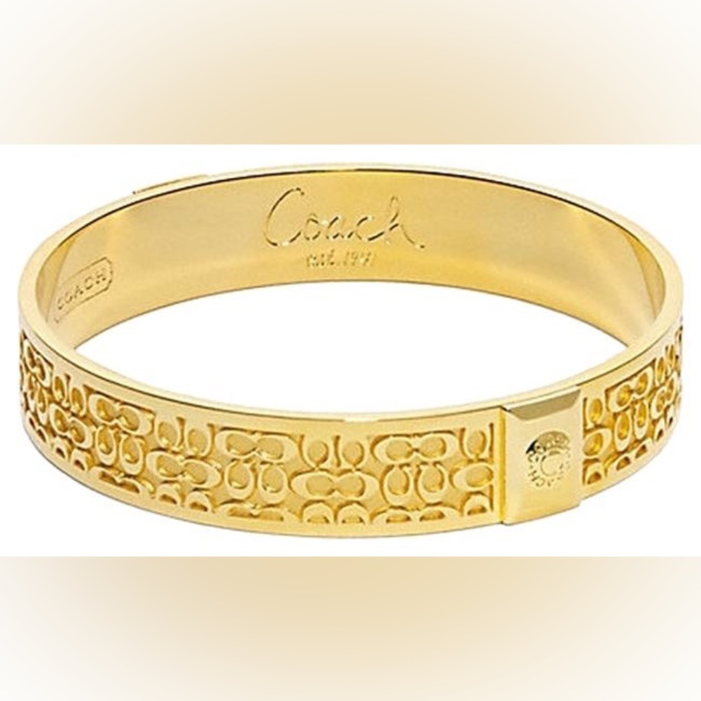 COACH 1/2" Signature Bangle in Gold